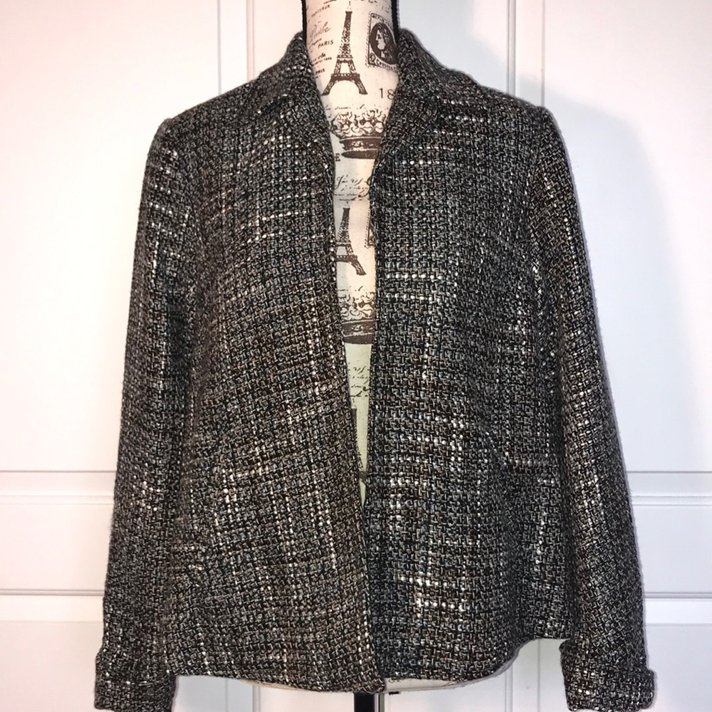 COLDWATER CREEK MULTI COLORED TWEED BLAZER